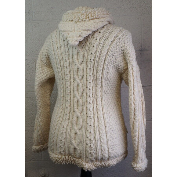 Native Knit Womens Hooded Sweater 100% Wool Made in Ecuador Size M / L - Picture 10 of 13